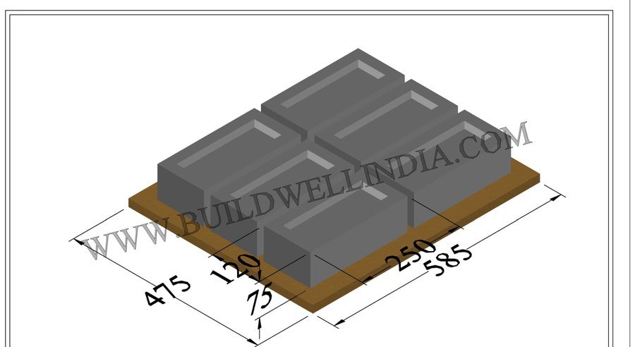 Fly Ash Brick 250 × 120 × 75 mm on pallet