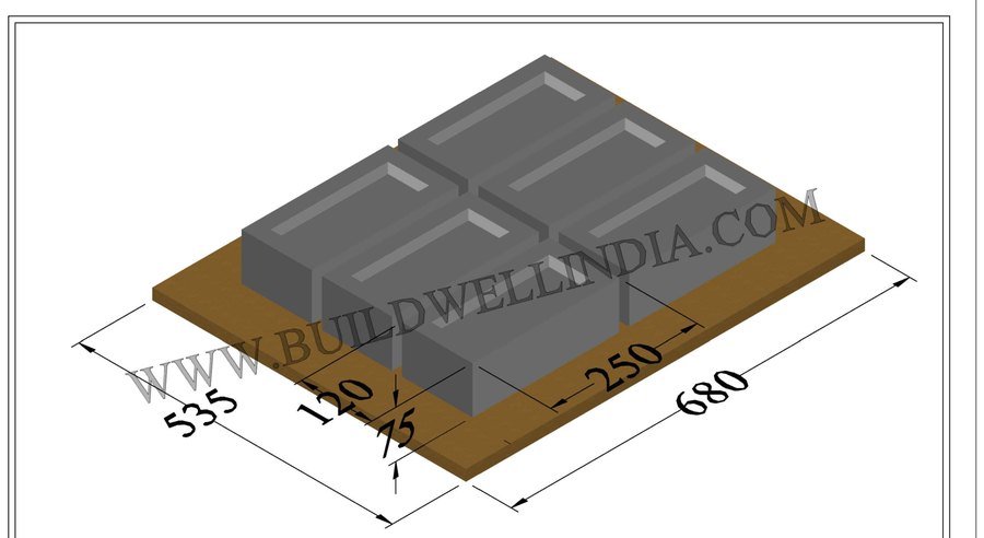 Fly Ash Brick 250 × 120 × 75 mm on pallet