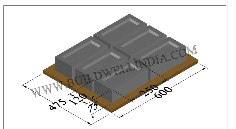 Fly Ash Brick 250 × 120 × 75 mm on pallet