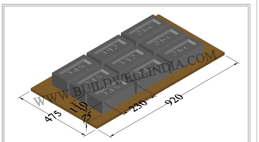 Fly Ash Brick 230 × 110 × 75 mm on pallet