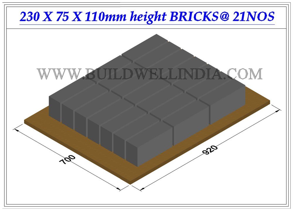 Fly Ash Brick 230 × 75 × 110 mm (on edge) on pallet