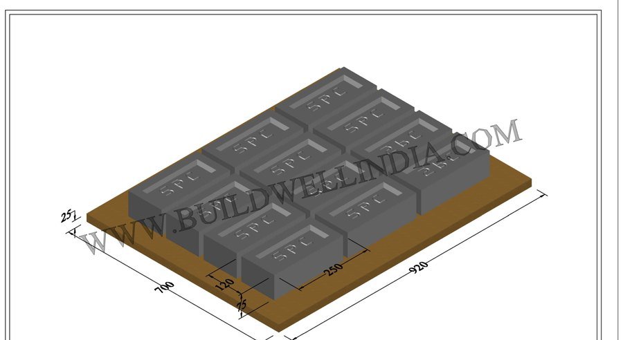 Fly Ash Brick 250 × 120 × 75 mm on pallet