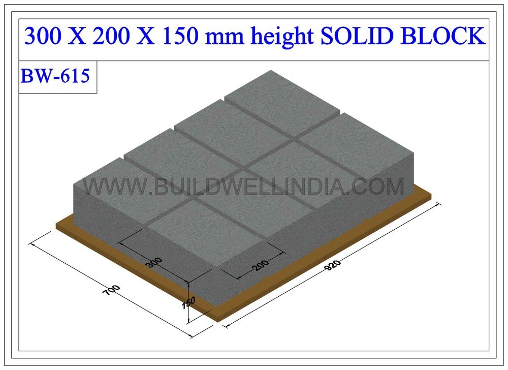 Solid Block 300 × 200 × 150 mm on pallet