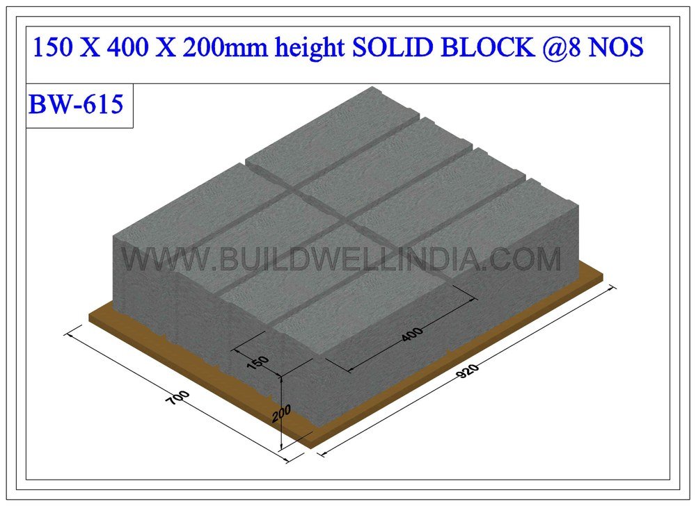 Solid Block 400 × 150 × 200 mm on pallet